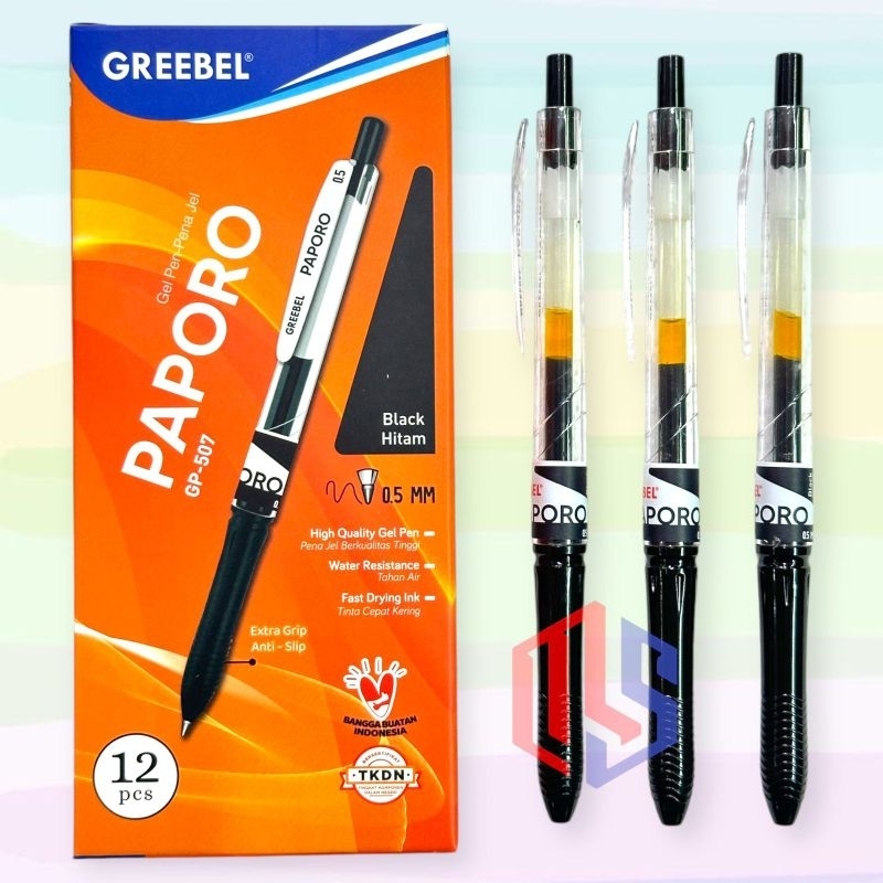

CTK031 Pulpen / Ballpoint / Pen Gel Greebel Paporo (12 Pcs)