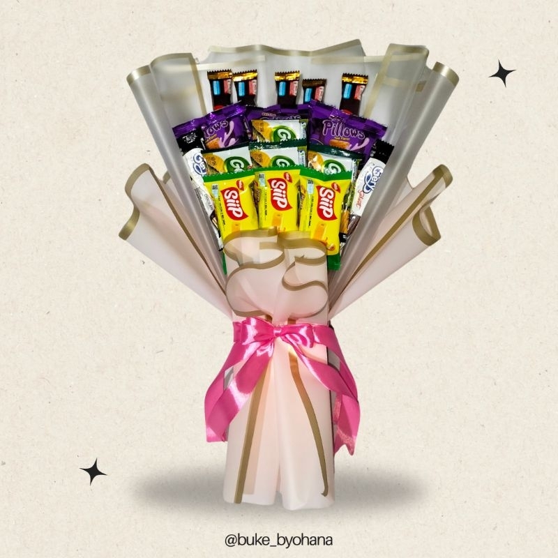 

Buket Snack / Buket Jajan / Snack Bouquet / Buket Wisuda / Buket Ulang Tahun / Buket Hadiah
