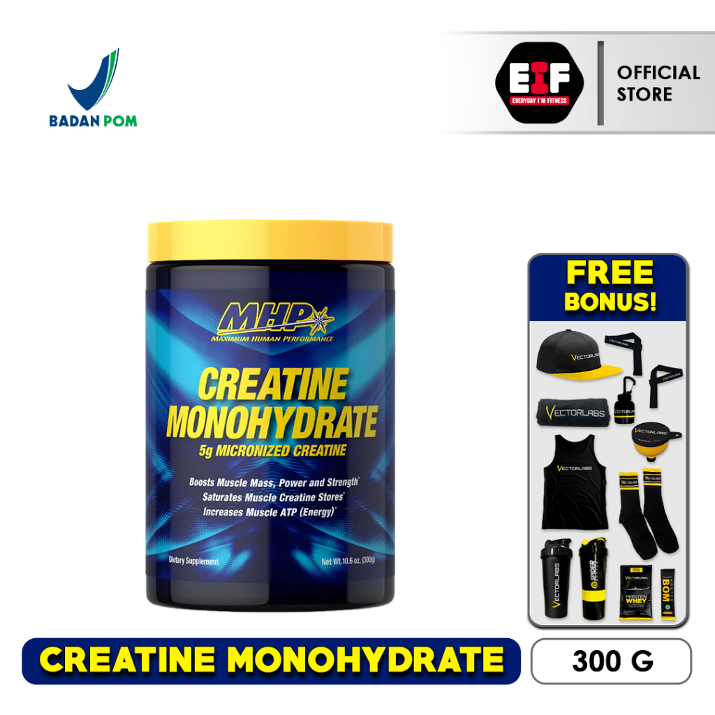 MHP CREATINE MONOHYDRATE 300 GRAM / 60 SERVING - SUPLEMEN FITNES FITNESS SUPPLEMENT KREATIN MONOHIDR