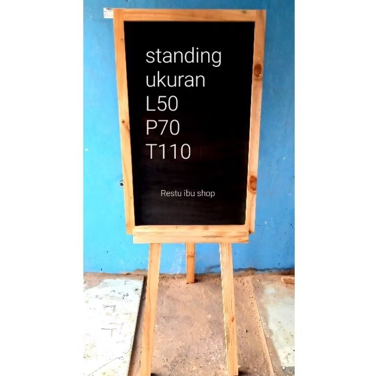 

Standing / Blackboard / papan tulis kayu jati belanda