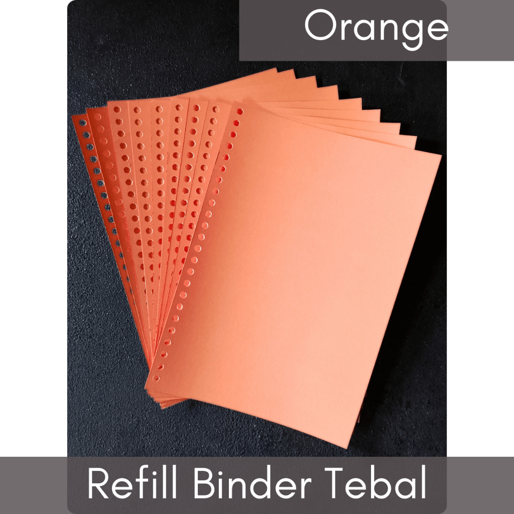 

[10pc ORANGE] Refill Binder Tebal Polos / Pembatas Binder / Kertas Notebook Isi Kertas Binder A5