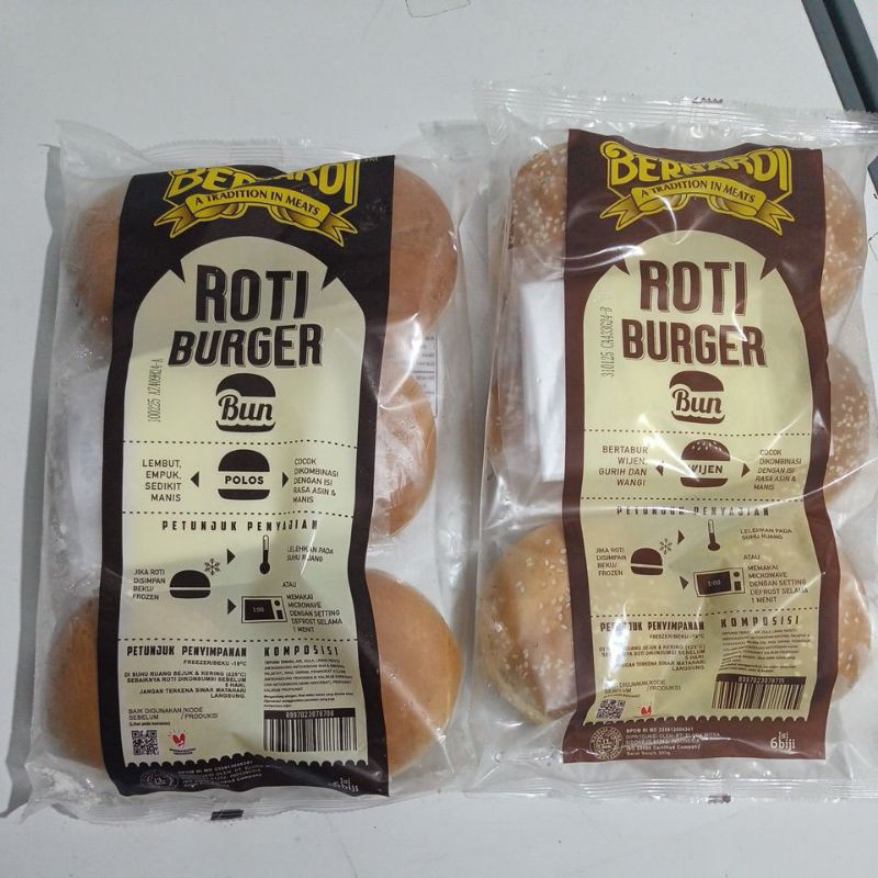 

Bernardi Roti Burger Polos / Wijen isi 6 / mini isi 20