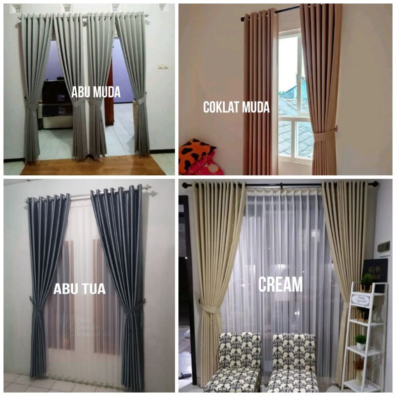 Gorden Blackout Polos Premium Tebal Gorden Jendela Pintu Minimalis Hordeng Pintu kamar gordelyn mura