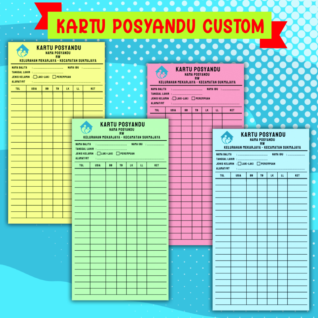 

Kartu Posyandu Posbindu Bolak Balik Custom