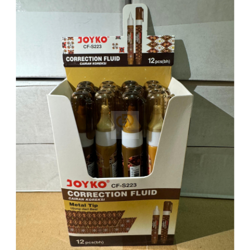 

Correction Fluid Cairan Koreksi Penghapus Cair Joyko CF-S223 (1 Box isi 12 Pcs)