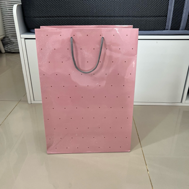 

Paper Bag Gift / Tas Bungkus Kado / Shopping Bag - L / Pink Polkadot