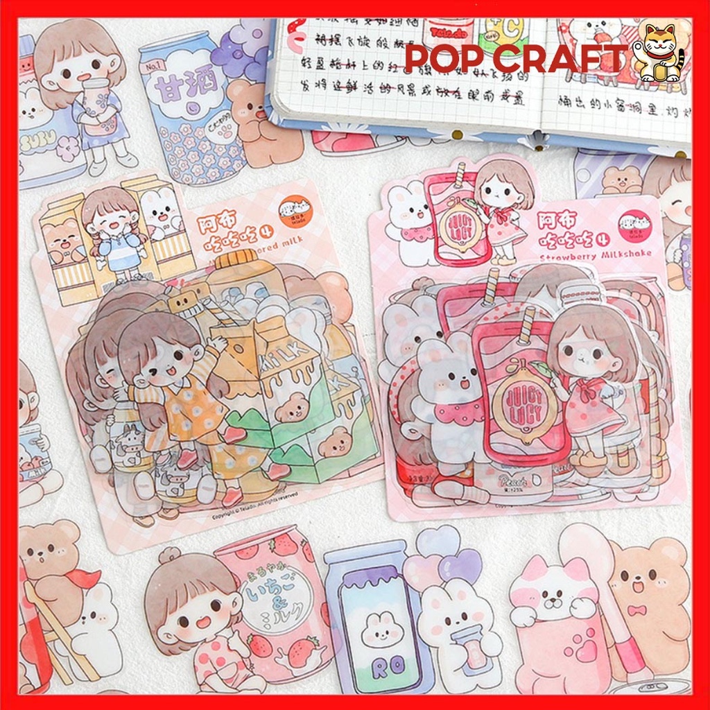 PC Sticker Aesthetic Pack Buku Diary Stiker Buku Edisi Milk Stiker Mainan Anak Sticker Dekorasi DIY