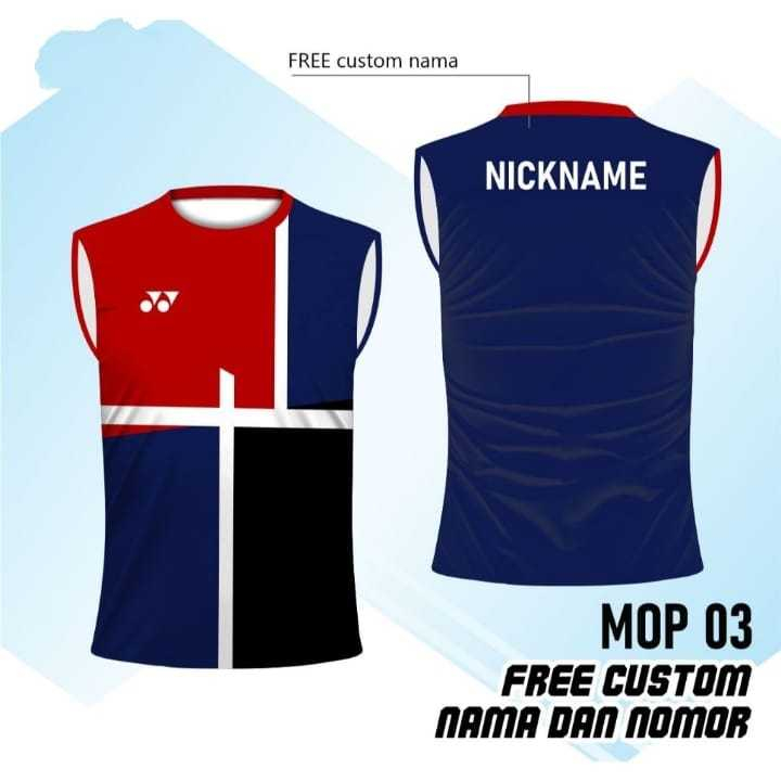 Jersey Badminton Malaysia/Kaos Jersey Bulu Tangkis Malaysia MOP 03 FULL PRINTING Free Custom Nama No