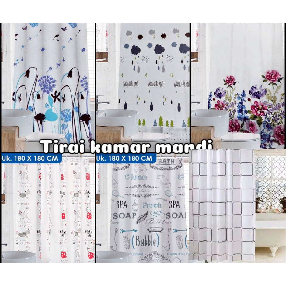 Tirai Kamar Mandi K3 180x180cm Murah
