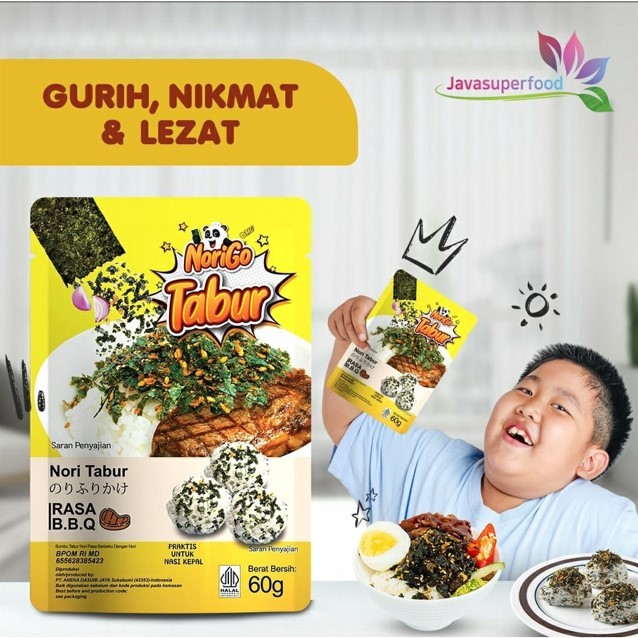 

NoriGo Nori tabur Rumput laut Panggang BBQ Rasa Sapi 60 Gram Gurih special Halal siap makan