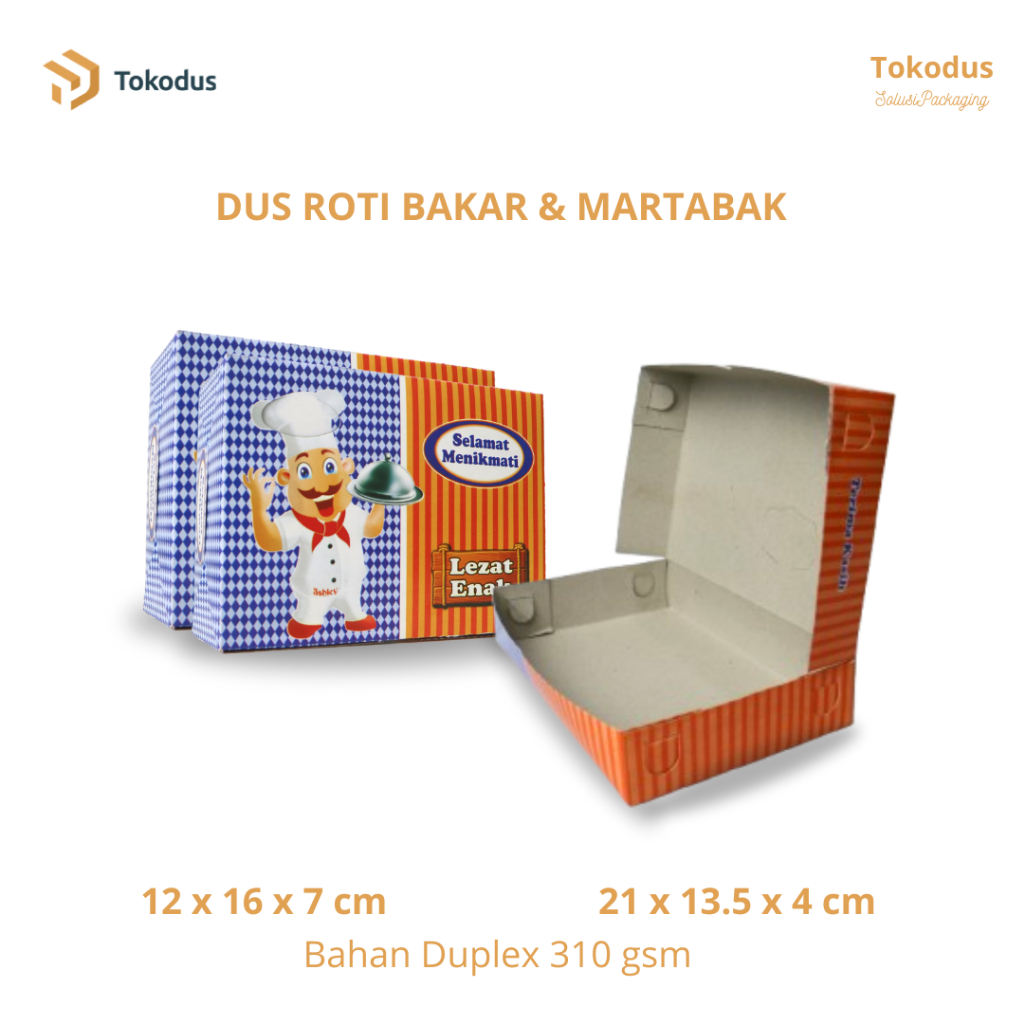 

Dus Martabak/Dus Roti Bakar Murah/Box Martabak 12 x 16 cm/Box Snack Makanan - Tokodus bandung