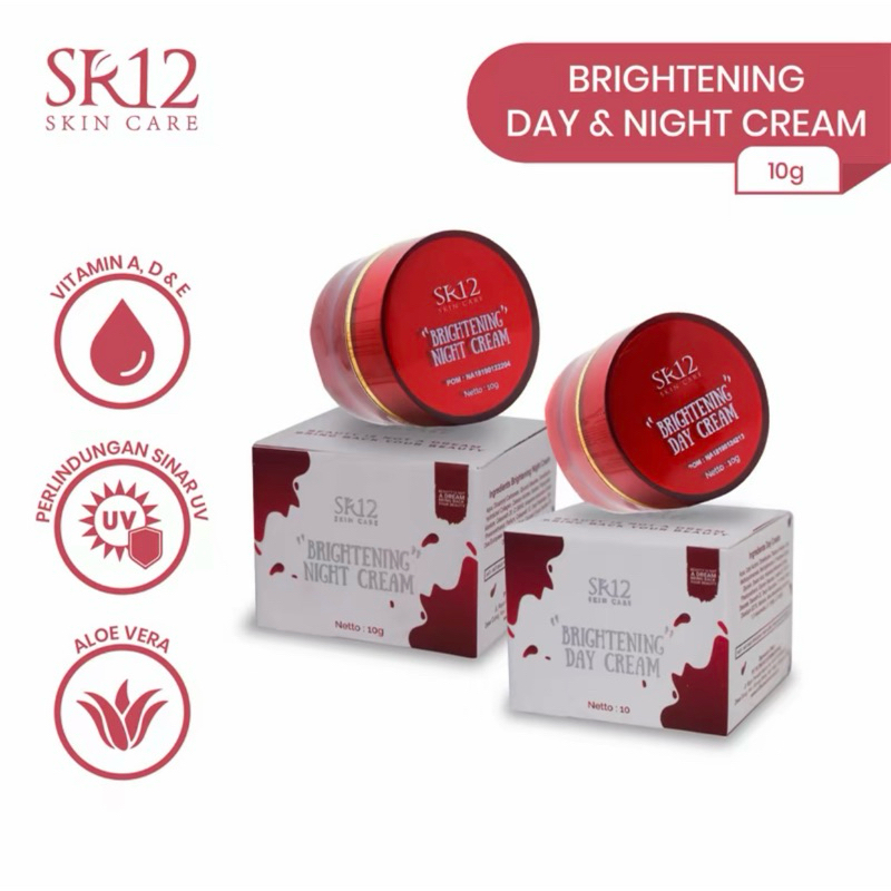 CREAM PENCERAH WAJAH SR12 BRIGHTENING CREAM DAY NIGHT -MENCERAHKAN WAJAH ATASI FLEK HITAM MENGENCANG