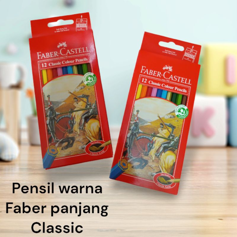 

Pensil warna kayu Faber Castle 12 warna classic panjang
