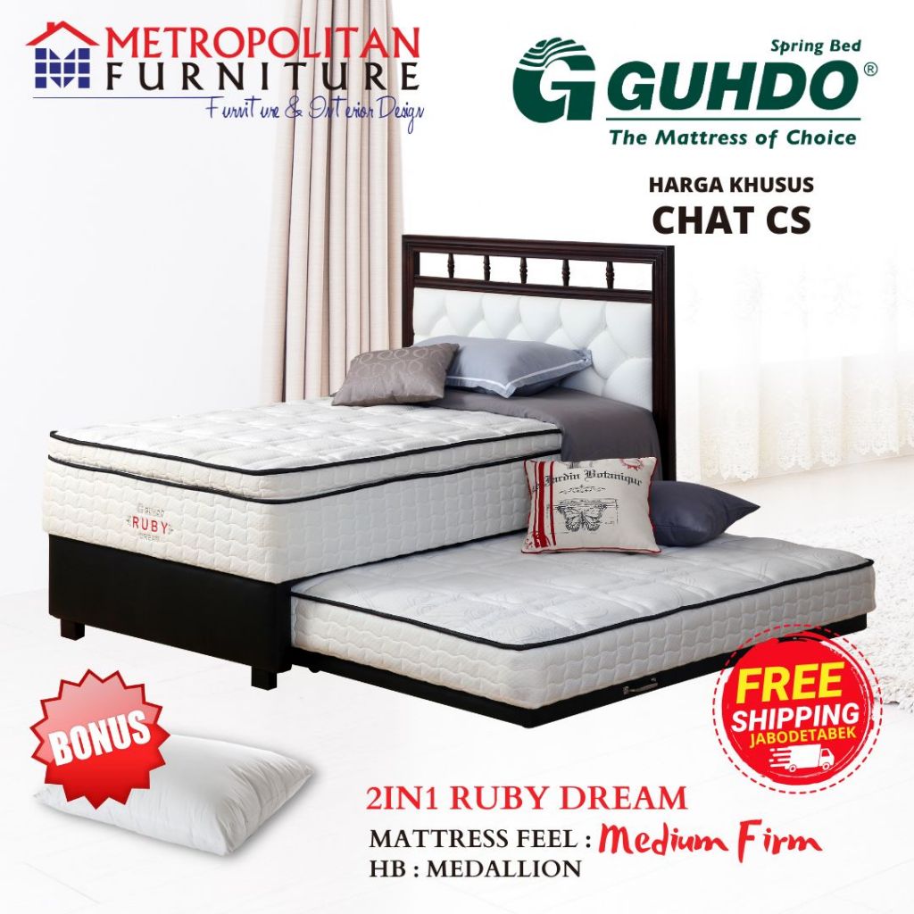 Springbed GUHDO 2in1 Ruby Dream Latex Full Set Medallion Style Spring bed Kasur