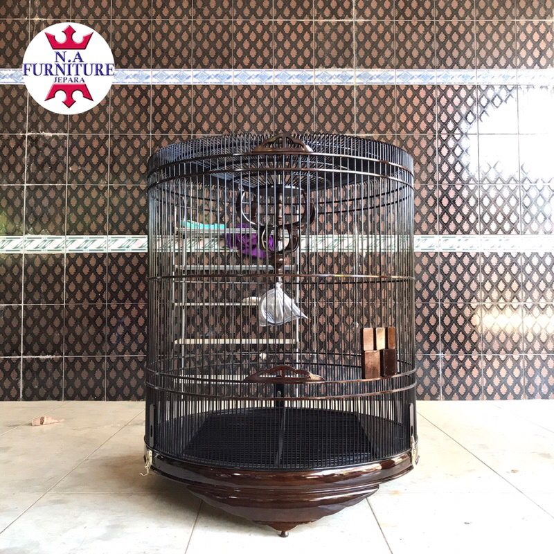 Sangkar murai kayu jati diameter 80 cm,Kandang murai batu ekor panjang,kandang murai kayu jati size 
