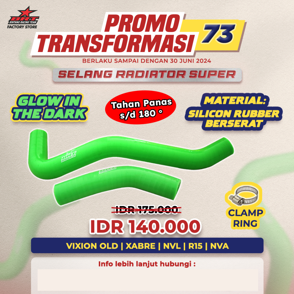 SELANG RADIATOR BRT TUBE RADIATOR SUPER BRT - VIXION/NVL/XABRE/VIXION OLD/R15