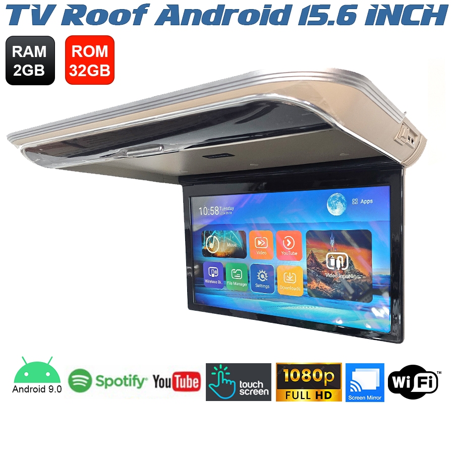 Monitor Roof Plafon Android 15.6 inch TV Roof Android Touch Screen