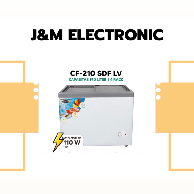 freezer box 200 liter frigigate chest freezer CFR-210 SDF freezer box kaca sliding 200 liter freezer