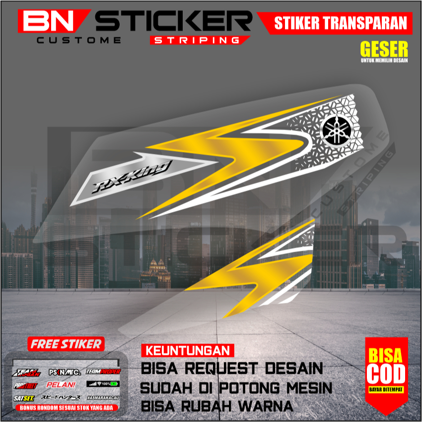 STRIPING DECAL RX KING FACELIFT CUSTOM TRANSPARAN STRIPING RX KING VIRAL UV PREMIUM MAX DECAL IX-27