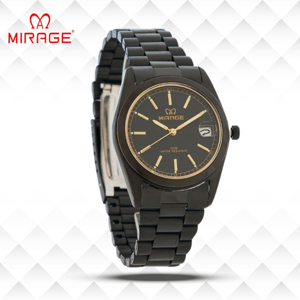 Mirage Jam Tangan Pria Analog TS 195 M Full Black Original Stainless