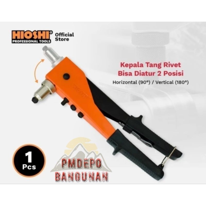 Tang Rivet / Hand Riveter 11.5" HIOSHI (Kepala Swing 2 Arah)