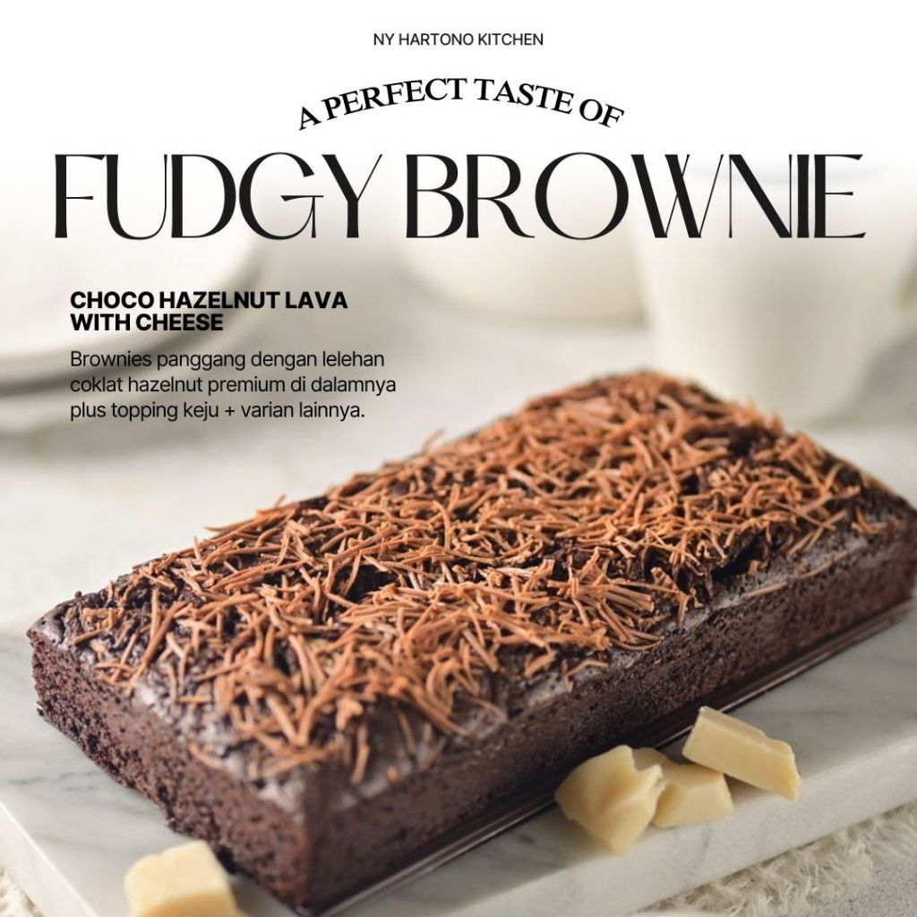 

LUMER Fudgy Brownies | Fudge Brownie Panggang Premium Ny Hartono | Almond Keju Mente Coklat Lava