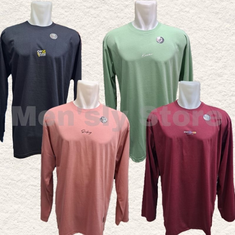 Uk. XXL Kaos Oblong Lengan Panjang Pria Wanita Unisex/Atasan Lengan Panjang/Baju Lengan Panjang/Kaos