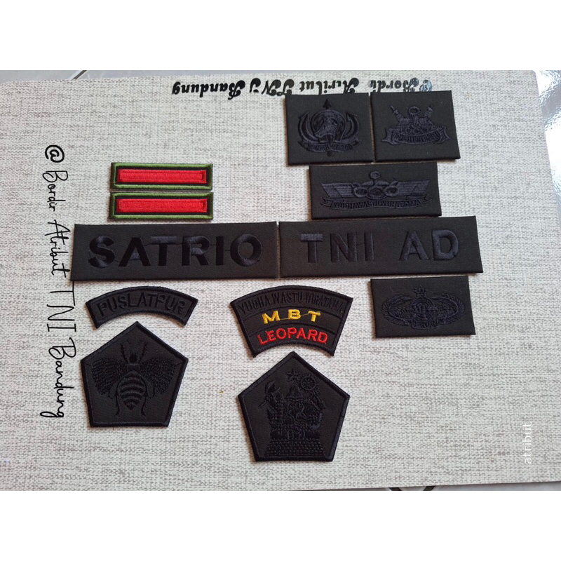 Fullset 1 Set Atribut Bordir Papan Nama TNI AD Termurah