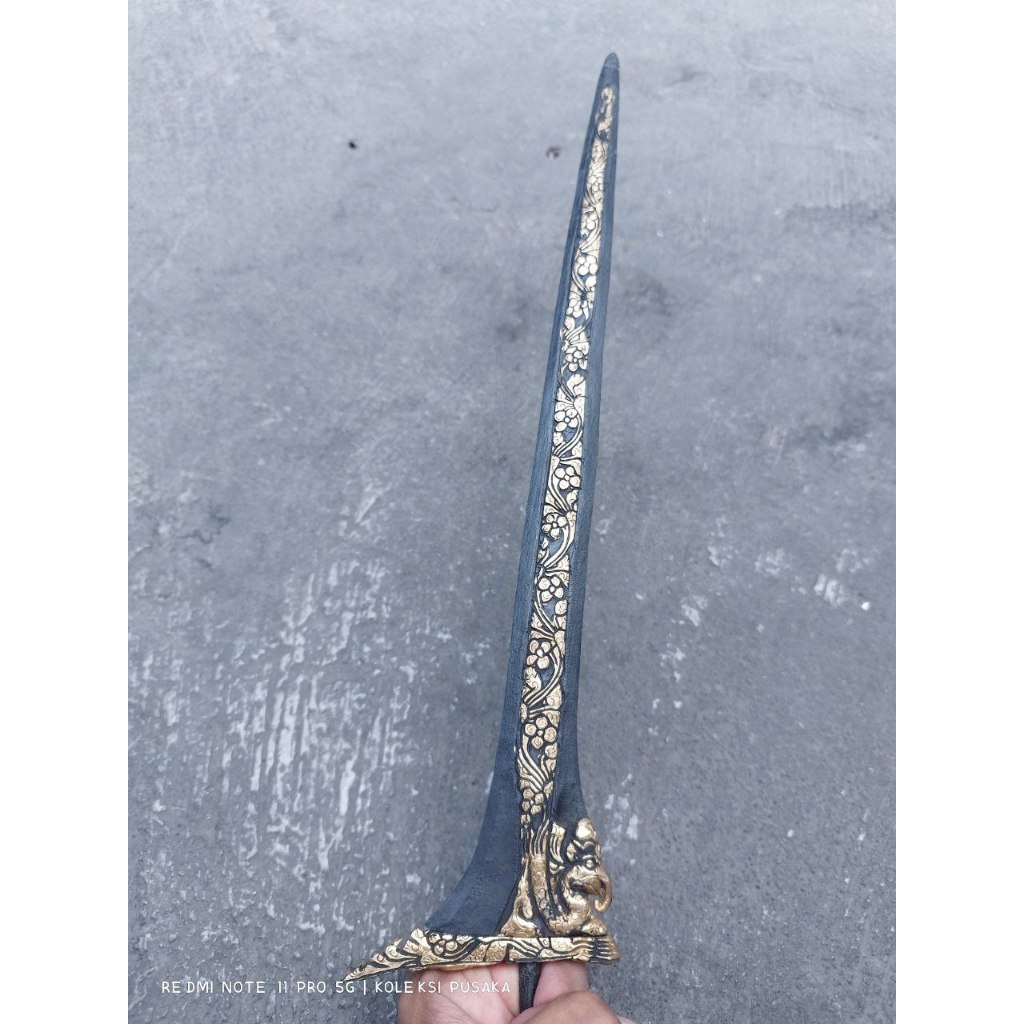 Keris Kinatah Lurus Ganesha pamor Keleng