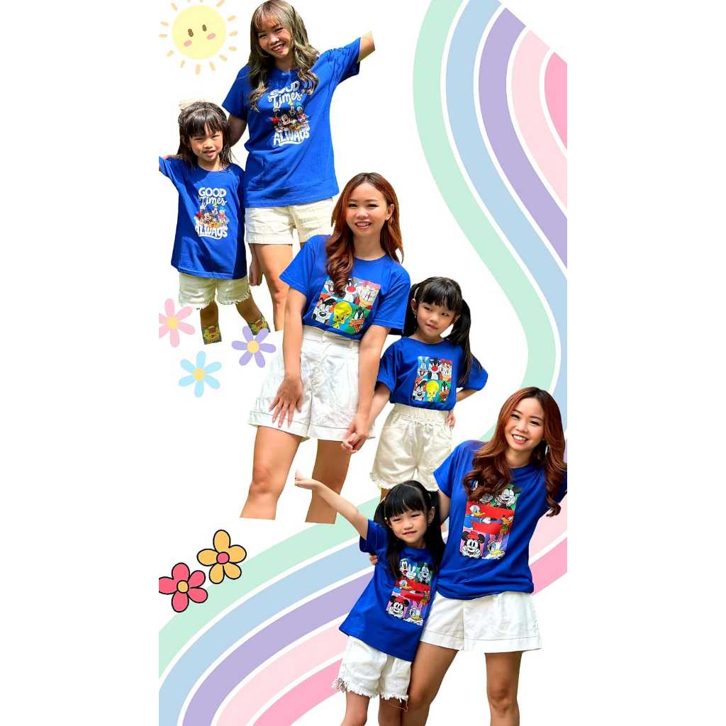 KAOS LCC COTTON COUPLE FAMILY KAOS KEMBARAN KARAKTER (EDISI MICKEY LOONEY)