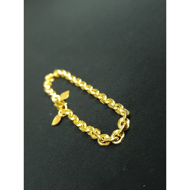 Gelang Nori Rantai Medan Tebal 4mm Lapis Emas 24k Gelang Rantai Nori Medan - Perhiasan Gelang Rantai