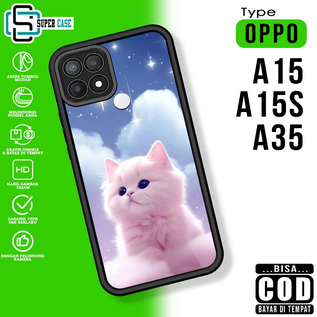 Case Hp For OPPO A15 A15S A35 KCG SoftCase Glossy casing Handphone Silikon Glass