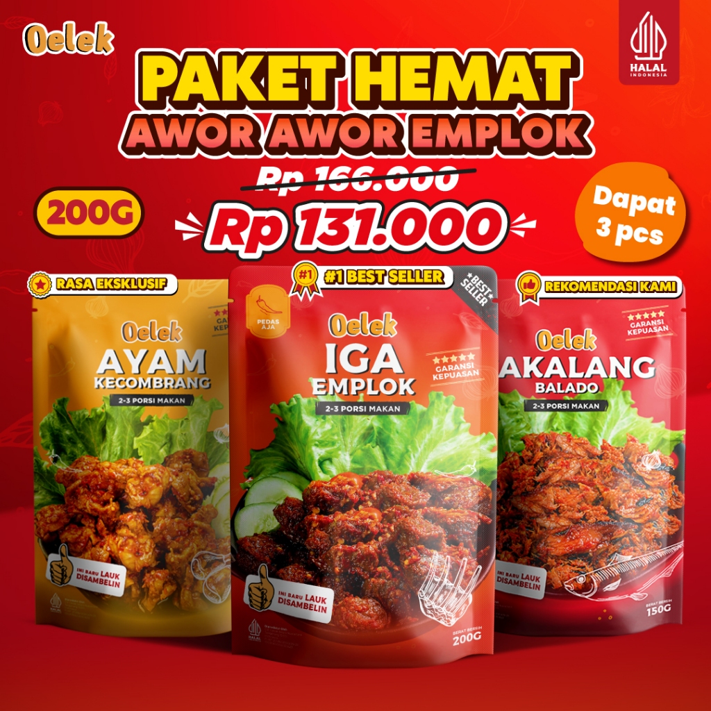 

Paket Awor-Awor Emplok / Iga Mercon / Iga Sambal / Oseng Iga / Cakalang Balado / Ayam Kecombrang