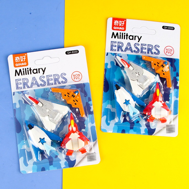 

8330 Set penghapus karakter pesawat jet tempur hobi sensory play bongkar pasang stationery