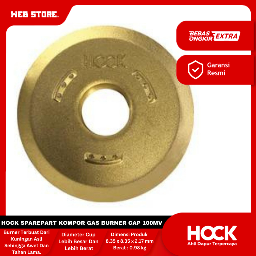 Hock Sparepart Kompor Gas Burner Cap Kompor 1 Tungku 2 Tungku Kuningan