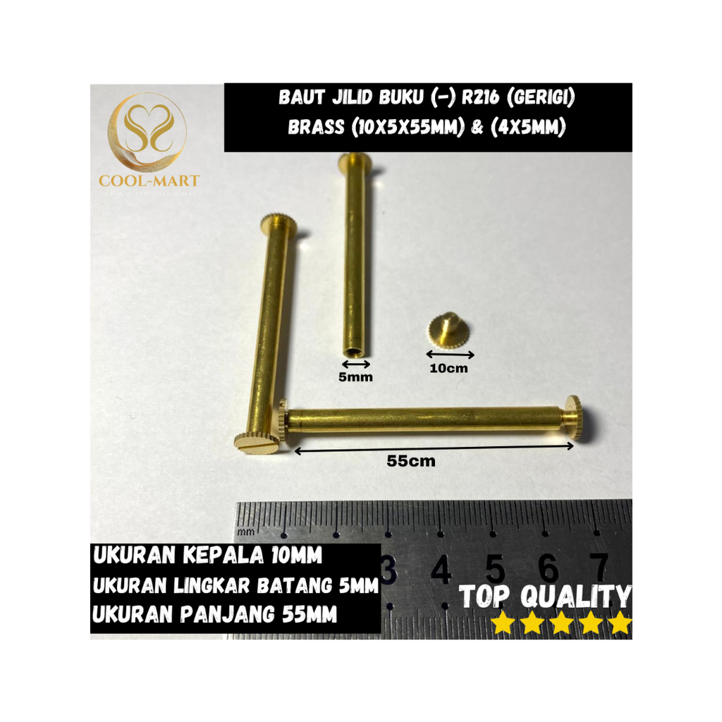 

BAUT JILID BUKU (-) R216 (GERIGI) BRASS (10X5X55MM) & (4X5MM)