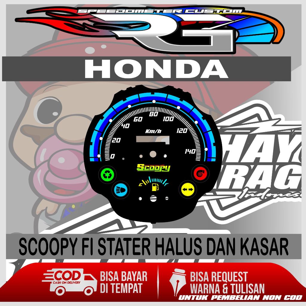 PAPAN SPEEDOMETER CUSTOM HONDA SCOOPY FI