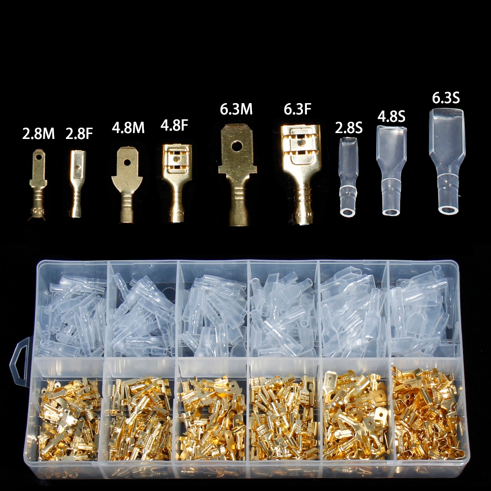 Skun Terminal Gepeng Insulated Connector Male Female 720 PCS Sekun Soket Skun Kabel Gepeng Terminal 