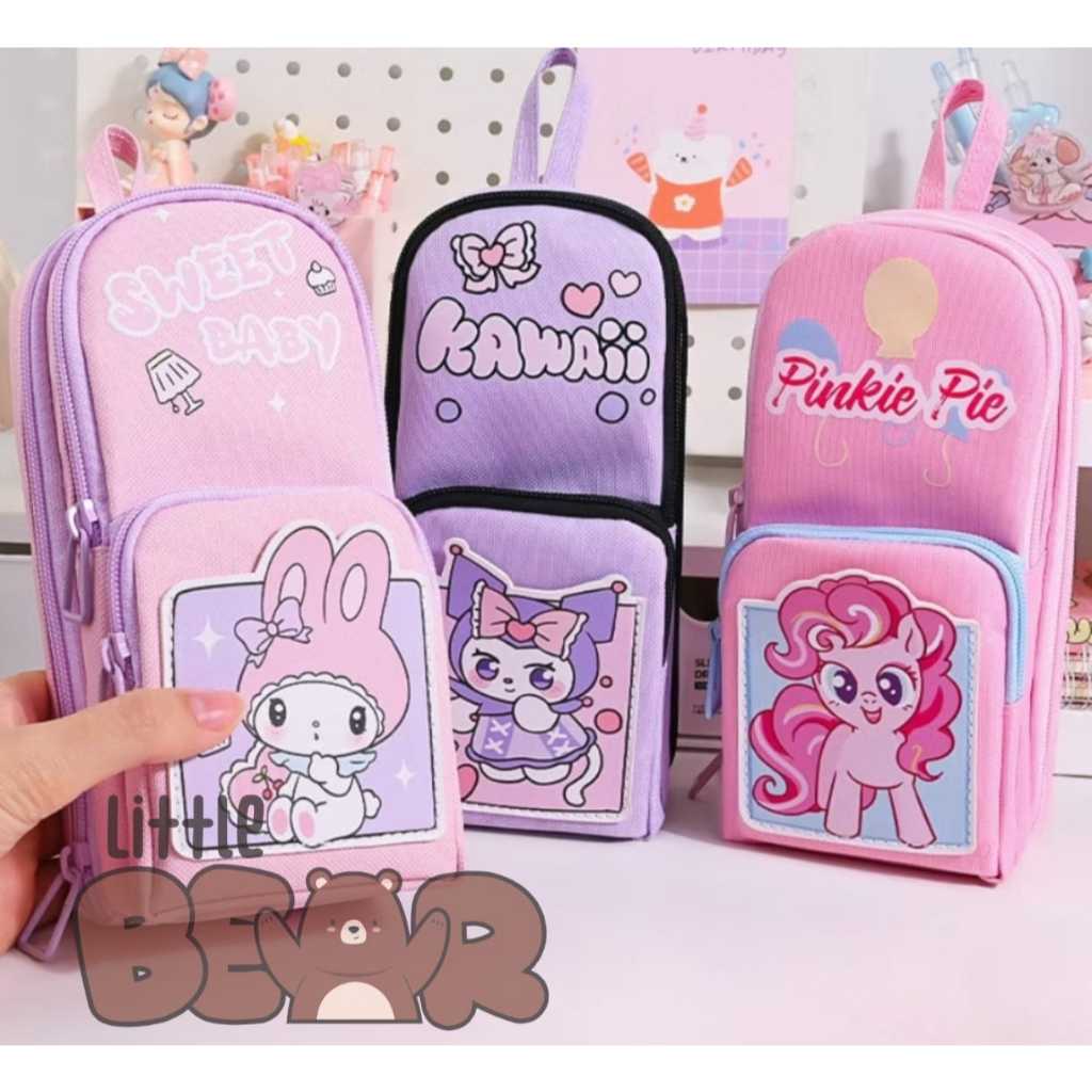 

TEMPAT PENSIL KARTUN LUCU 6 LAPIS / PENCIL CASE ANAK PEREMPUAN BESAR KANVAS 6 RUANG