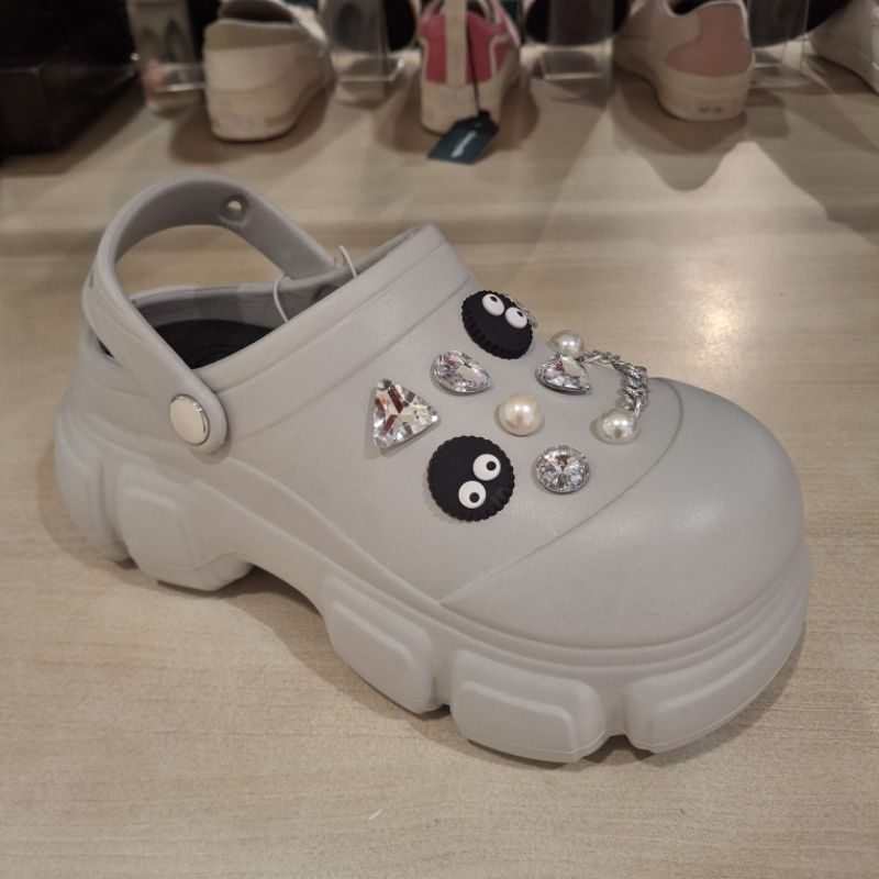 Fladeo new sandal selop tali wedges hak 7cm wanita motif bisa di lepas pasang bisa kena air ringan &