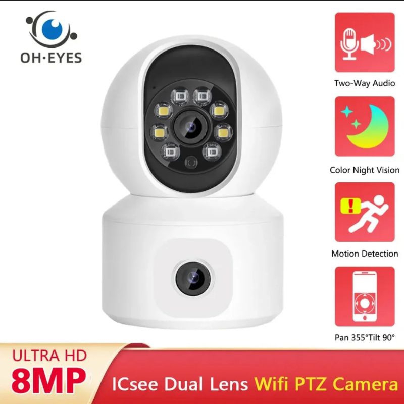 IP Camera CCTV ICSEE Dual Lensa 8MP Full HD Speed Dome