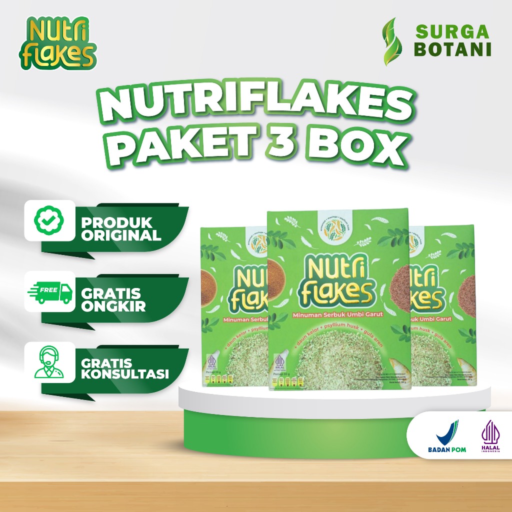 

Nutriflakes Paket 3 Box Solusi Lebih Cepat Atasi Maag & Gerd ORIGINAL BPOM