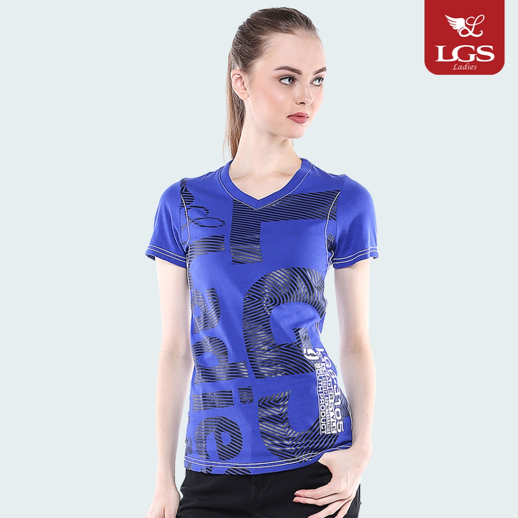 LGS Ladies - Kaos Wanita - Biru Gelap - Atasan Wanita - Logo LGS - Slim Fit - LTS.555.T860M.054