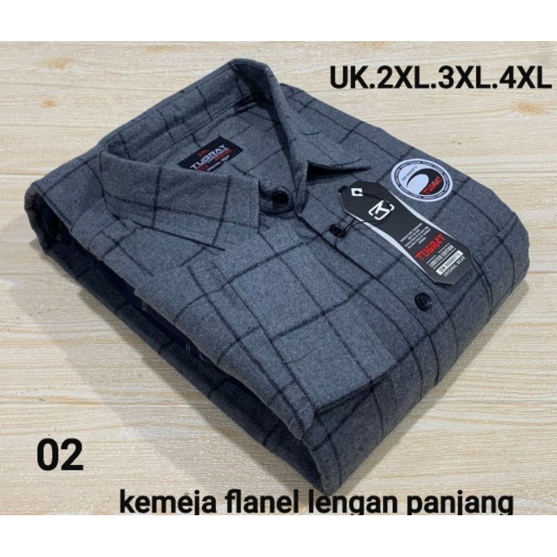 KEMEJA FLANEL PRIA LENGAN PANJANG UK 2XL.3XL.4XL