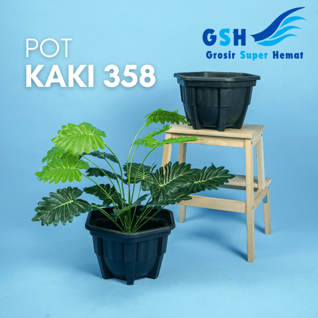 GSH - Pot Kaki 358 (Isi 3-6-12 pcs) High Way Motif Mahkota Ukuran Besar Jumbo Premium Tempat Bibit T