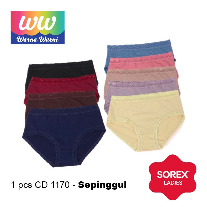 Sorex Celana Dalam Wanita Renda Mini Low Waist Sepinggul Katun Mix Lace & Love CD 1170