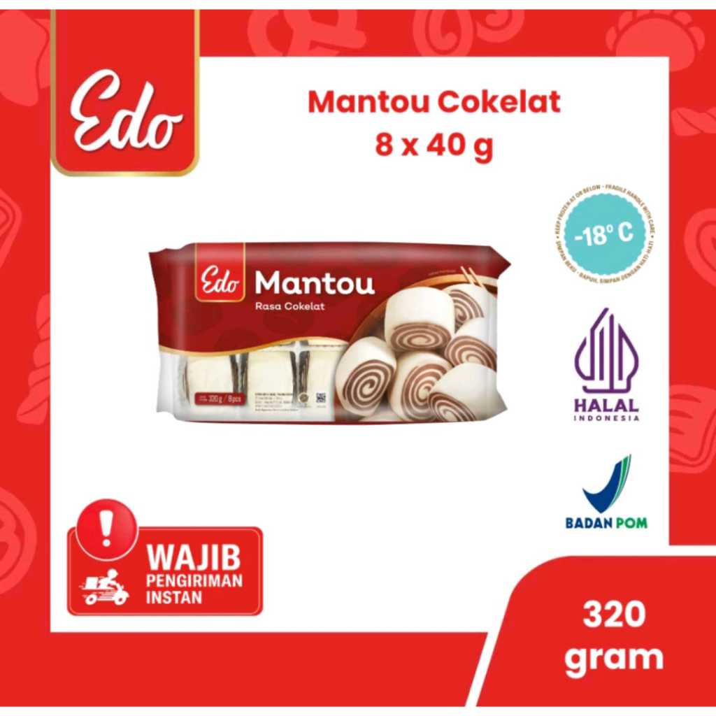 

Edo Mantou - Roti sepan rasa coklat 320gram