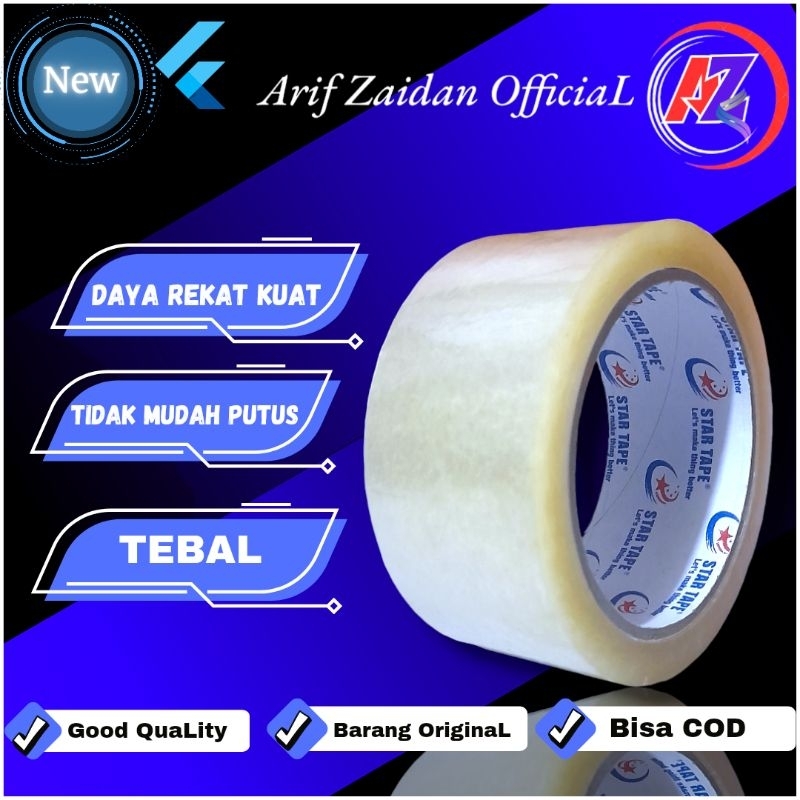 

Lakban Bening/Cokelat 45mm x 90 yard Tebal kualitas Bagus