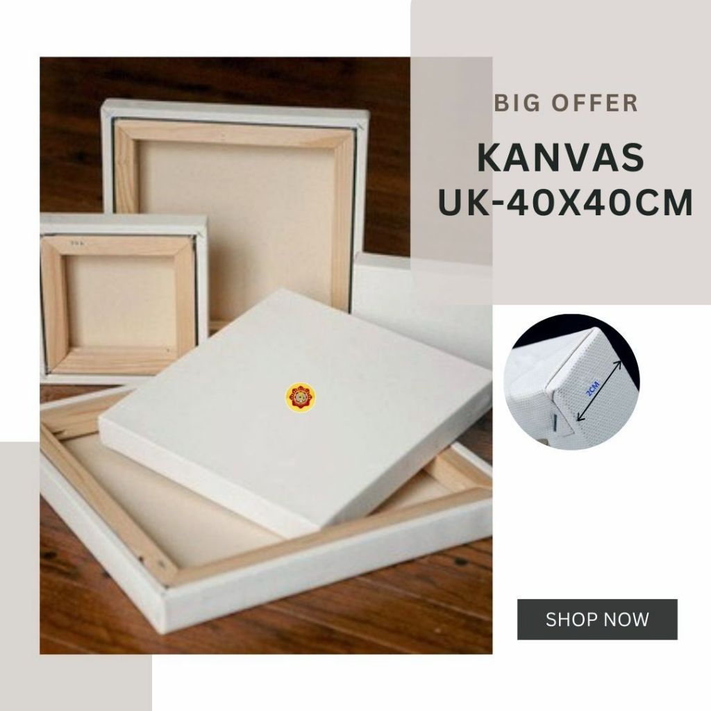 

PROMO! KANVAS Lukis 40x40 cm | PUTIH-High - BigWood-ACRYLIC or OIL , Murah, Premium-Kualitas terbaik
