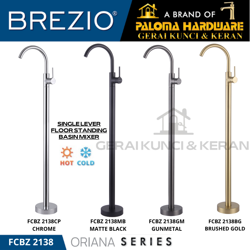 BREZIO Keran Wastafel Freestanding Floor Standing Pedestal Cuci Tangan Kran Air Panas Dingin Berdiri